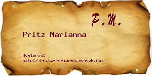 Pritz Marianna névjegykártya